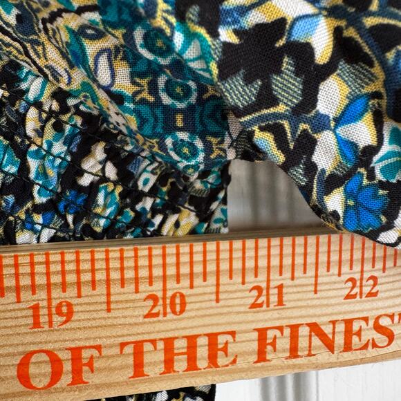 NWT One World Knee-Length Boho Floral Dress Tassels Smocking Women’s L - Picture 10 of 11